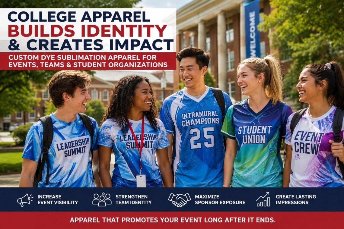 College Apparel: Custom Dye Sublimation Solutions for Campus Events, Teams & Student Organizations